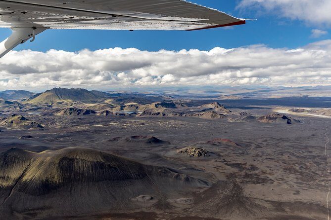 Airplane Sightseeing flight over Laki craters and highland - Skaftafell National Park views: seeing the edges of the ice world