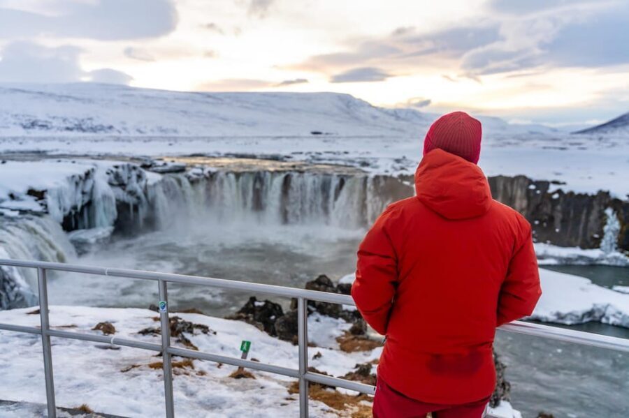 From Akureyri: Goðafoss Waterfall Winter Tour - Riding Out of Akureyri: Minibus Comfort in Cold Weather
