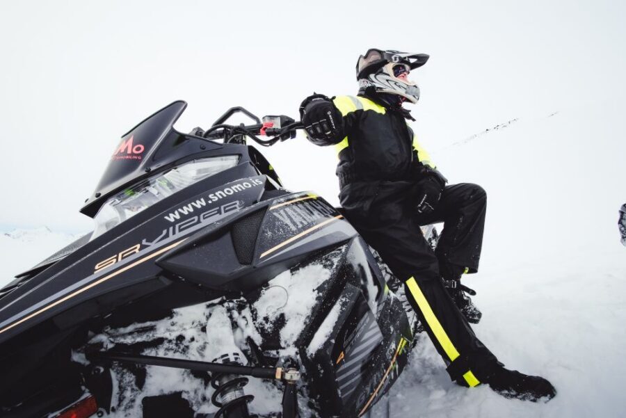 From Gullfoss: Glacier Rush on Langjökull Glacier - The snowmobile: 1000cc power and what that changes
