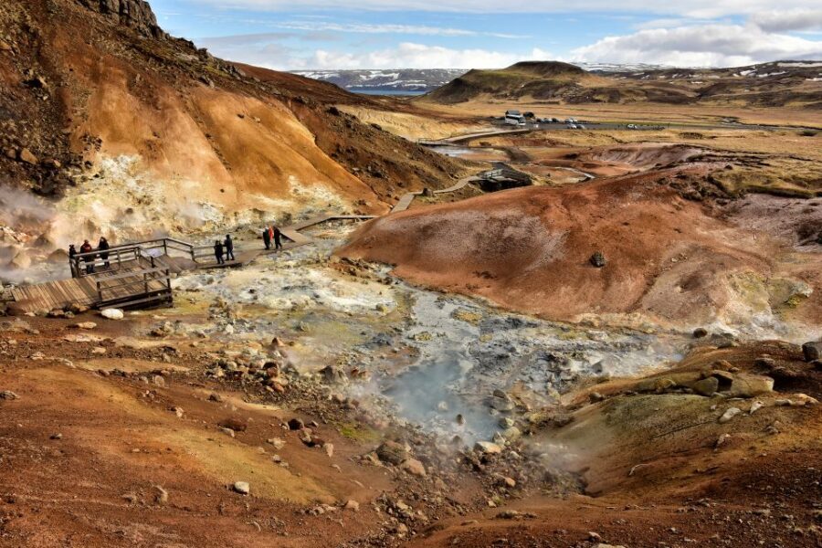 From Reykjavik: Reykjanes Geopark Tour & Airport Transfer - Krysuvík (Seltún) hot springs walk: color you can’t fake