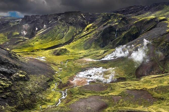 Helicopter Flight Over Geothermal Landscapes from Reykjavik - The Hveragerði geothermal stop: short time on land, big sensory pay-off