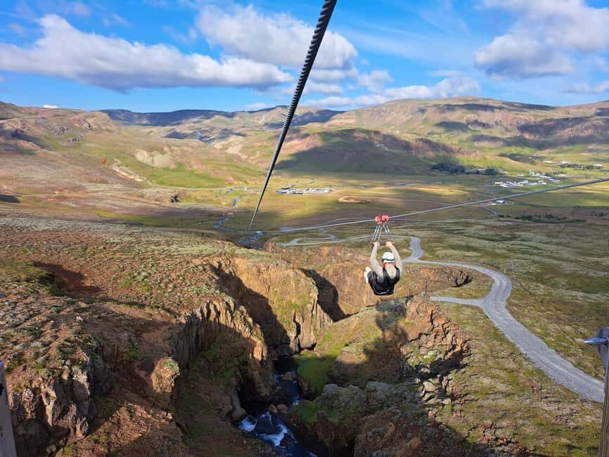 Hveragerdi: Mega Zipline Experience - The Black Canyon walk: the warm-up before you fly
