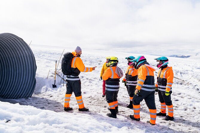Into the Glacier Combo: Snowmobiling + Langjökull Ice Cave - Arriving at the ice tunnel entrance