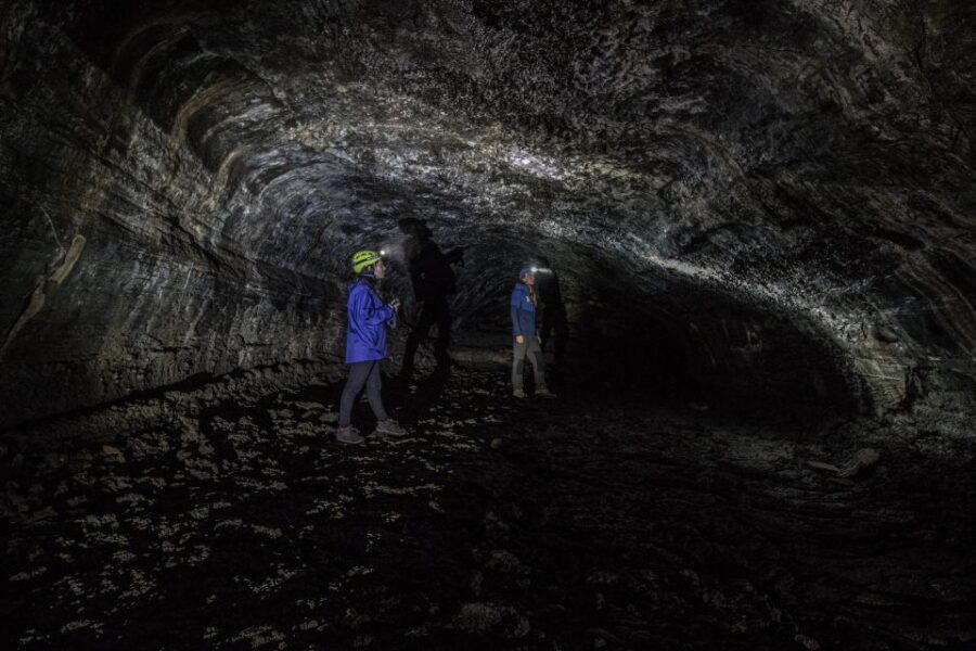 Leidarendi Cave: Lava Tunnel Caving from Reykjavik - Spotting stalactites and drip stalagmites under your headlamp