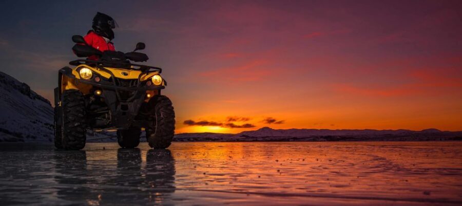 Midnight Sun ATV Tour - Climbing Hafrafjall and Ulfarsfell: Two Mountain Moments, Two Views