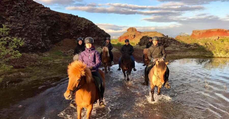 Reykjavik: Evening Sleipnir Horse Riding Tour with Pickup - Helmets, rain gear, and the short lesson before you ride