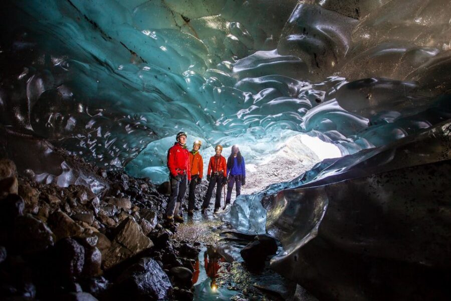 Skaftafell: Ice Cave Experience - Inside the ice cave: blue-green light and the photo reality check