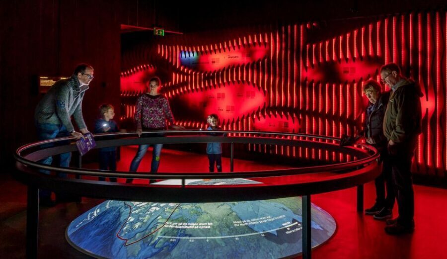 Volcano Exhibition and Cinema - Lava Centre Iceland - Local Volcano section and the observation deck views
