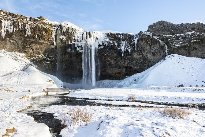 Winter South Coast Day Tour by Minibus from Reykjavik - Seljalandsfoss: the waterfall photo turns into real wet magic